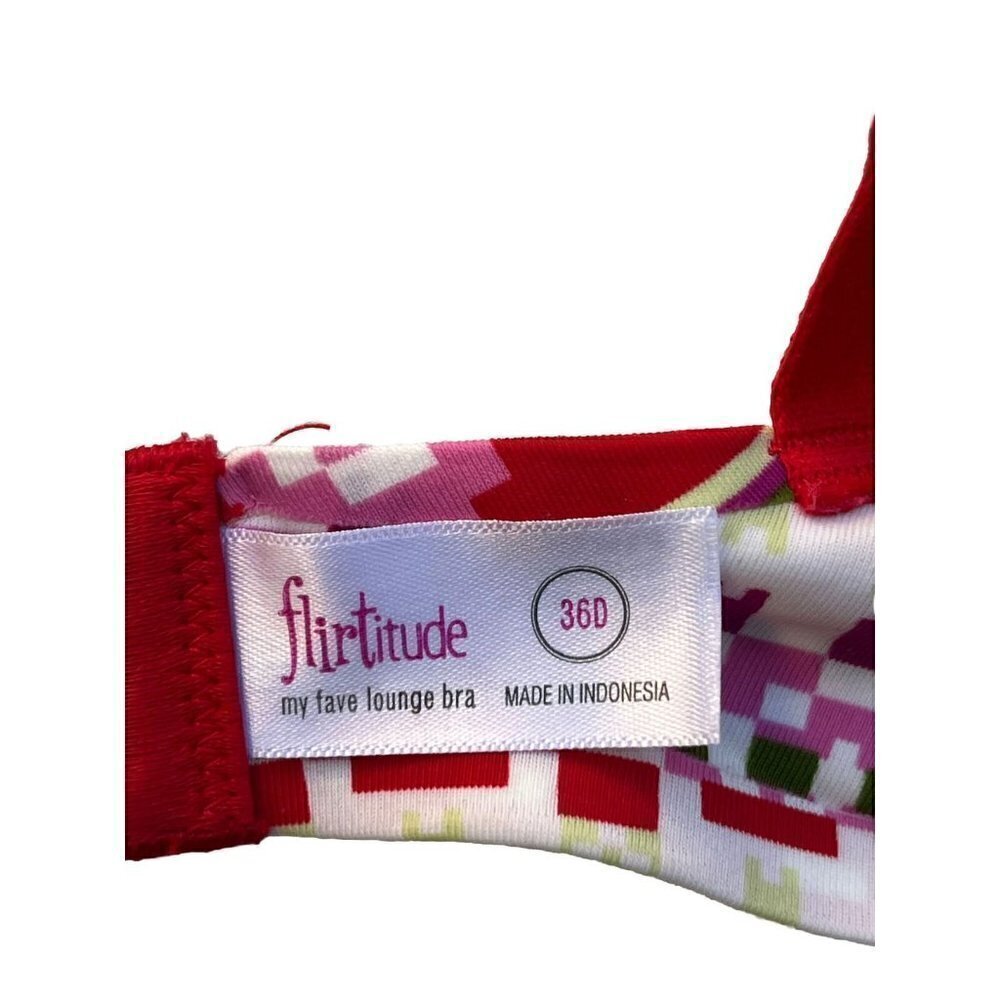 Flirtitude Snow Fair Isle My Fave Lounge Wireless Bra Size 36D - Picture 3 of 9